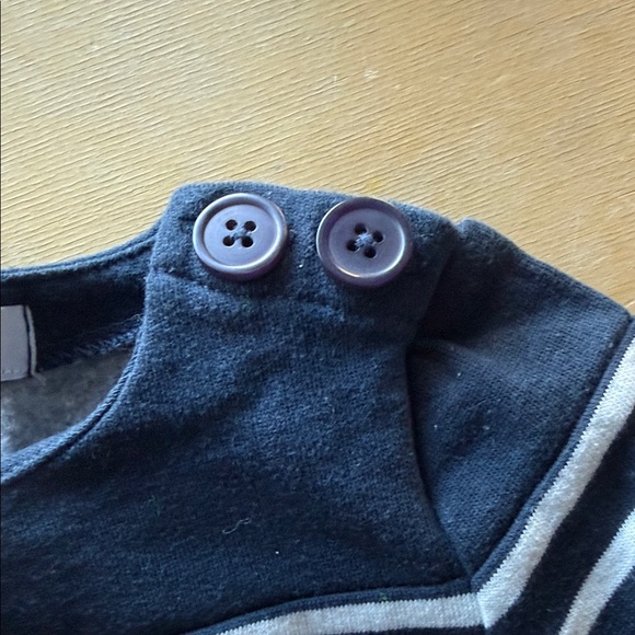 LeRedoute Striped Navy and White Long Sleeve fleece lined pocket Dress - Picture 5 of 9